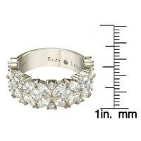 Колекција Стерлинг сребрена мулти-исечена кубна цирконија Цветна вечност прстен