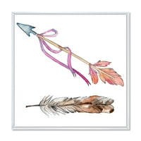 DesignArt 'Пинк од розови птици од крило на стрела' Боемјан и еклектично врамено платно wallидна уметност печатење