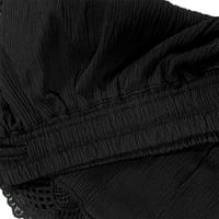 Пгерауг панталони за жени Чипка Плус Големина Јаже Вратоврска Шорцеви Јога Спортски Панталони Хеланки панталони Хеланки Црна