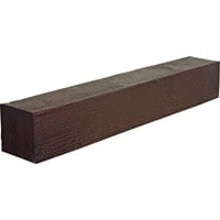 Ekena Millwork 6 H 8 D 48 W Rough Sawn Fau Wood Camplace Mantel, Premium AdEd