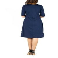 Комфор облека женски плус големина на рамо макси фустан